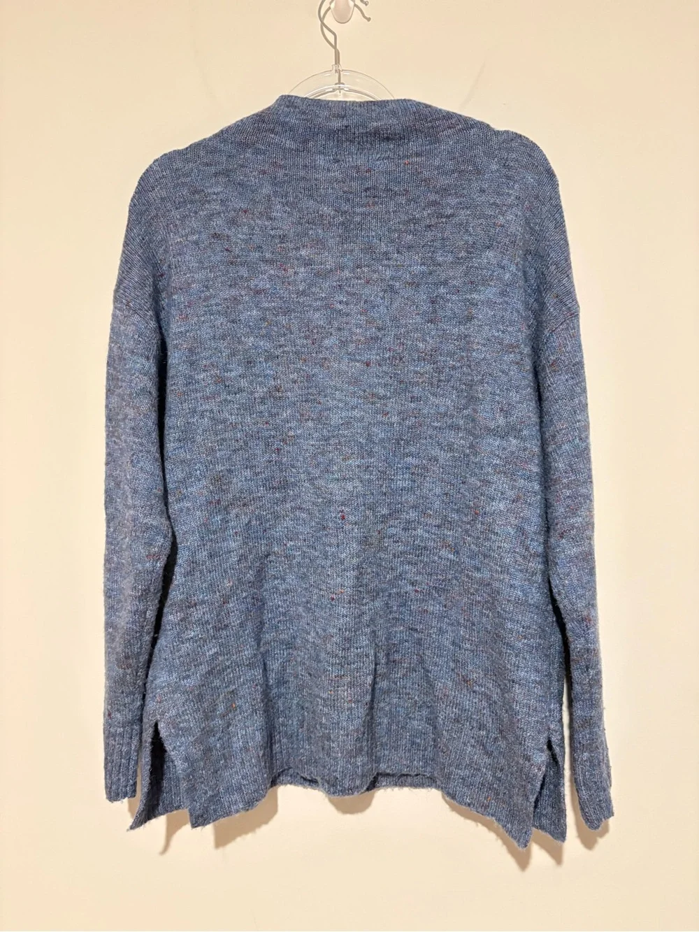 Well Worn wool blend Mock Neck Hi-Low Nep Yarn Sweater blue size medium‎